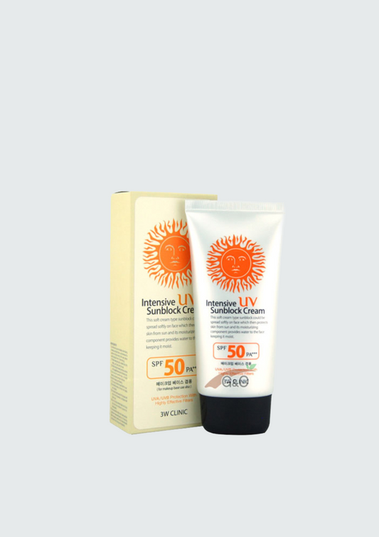 Легкий сонцезахисний крем 3W Clinic Intensive UV Sunblock Cream SPF50+ - 70мл