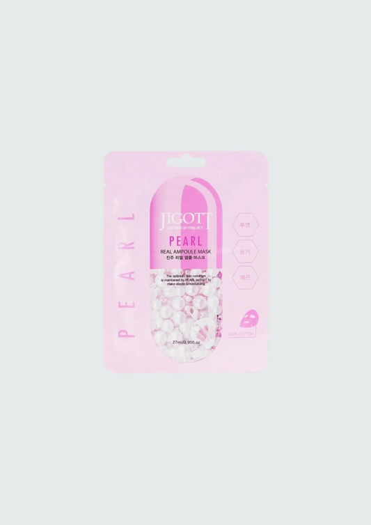 Тканинна маска для обличчя з екстрактом перлів Jigott Pearl Real Ampoule Mask