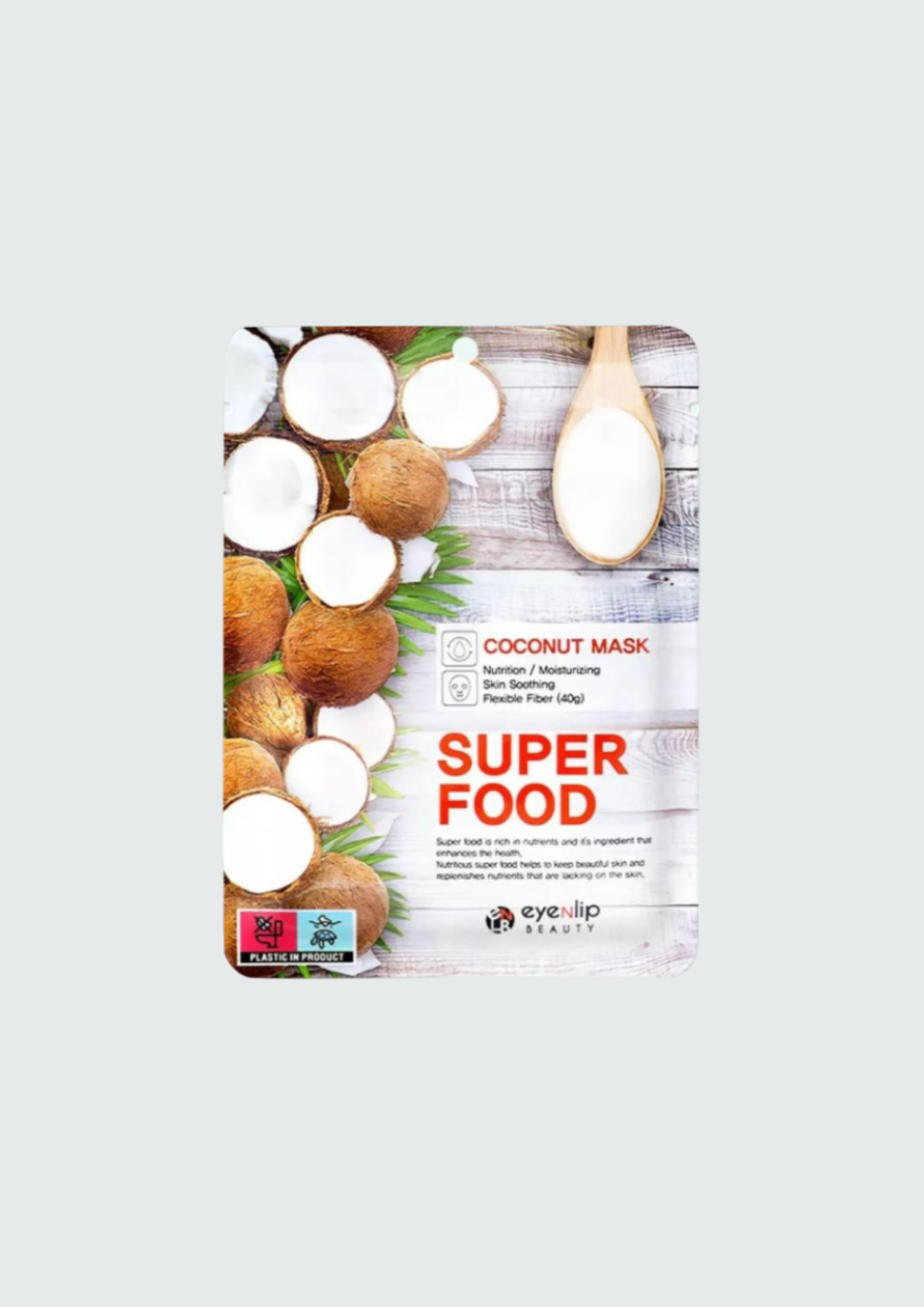 Тканинна маска для обличчя з кокосом Eyenlip Super Food Mask Coconut - 23 мл